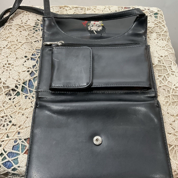Vintage Betty Boop Black Purse Bag 90s Y2K Faux Leather And Collectable Tin - Picture 6 of 14
